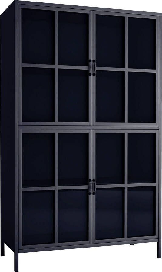 Homexperts Vitrinekast CHOICE designachtige hoge ladekast met glasdeuren - Foto 2