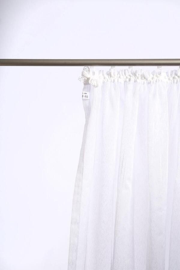 HOMING Gordijn Modesto Gekreukte gordijn wit transparant macramé woonkamer slaapkamer (1 stuk)