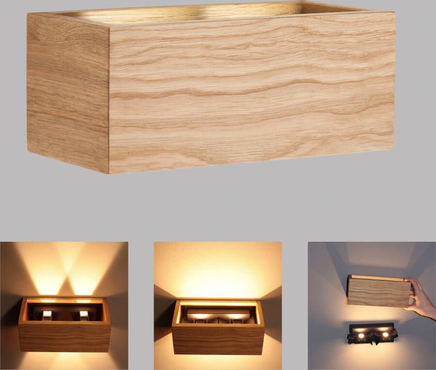 Honsel Leuchten Wandlamp Shine-Wood (1 stuk) - Foto 7