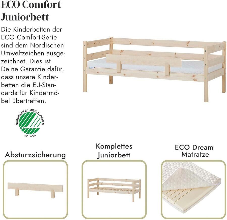 Hoppekids 1-persoonsledikant ECO Comfort kinderbed massief grenenhout tienerbed inclusief lattenbodem (set) - Foto 5