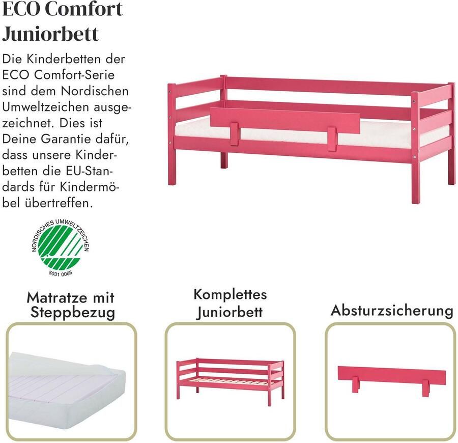 Hoppekids 1-persoonsledikant ECO Comfort kinderbed massief grenenhout tienerbed inclusief lattenbodem (set) - Foto 6