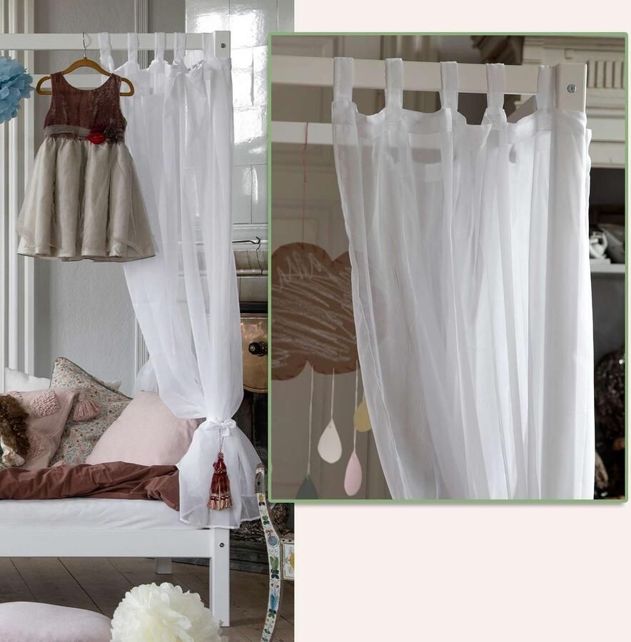 Hoppekids Hemelbed ECO Dream kinder- prinsessenbed 90x200cm H= 182 cm massief grenen - Foto 3