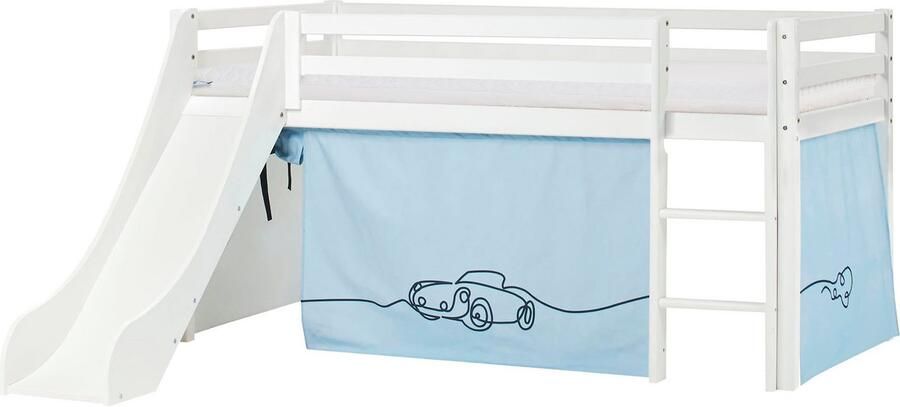 Hoppekids Hoogslaper "Cars" Glijbaan & gordijn blauw en veel keus - Foto 5