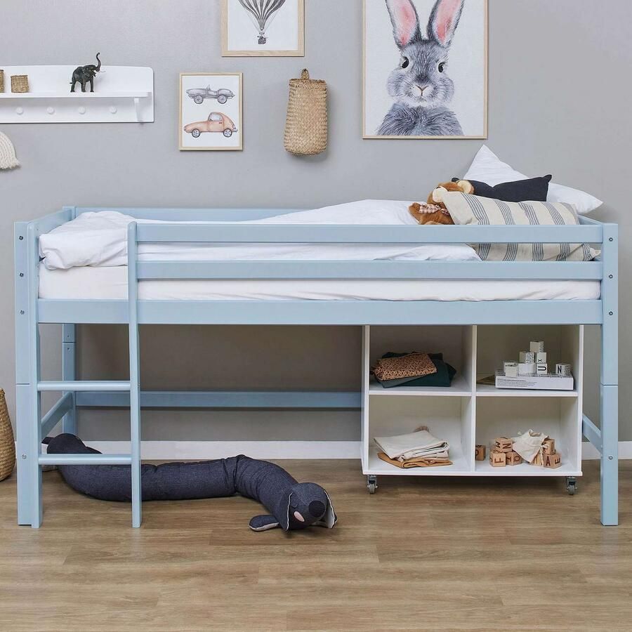 Hoppekids Hoogslaper ECO Dream MY COLOR 90x200 om te bouwen tot een eenpersoonsbed 4 kleuren (set)