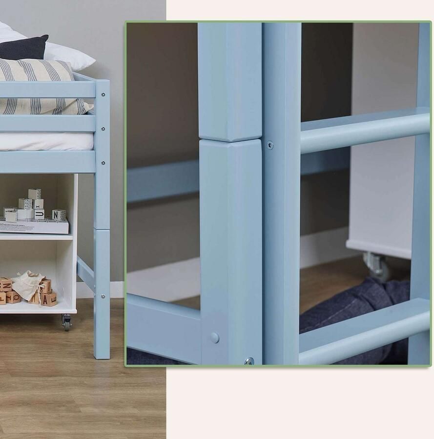 Hoppekids Hoogslaper ECO Dream MY COLOR 90x200 om te bouwen tot een eenpersoonsbed 4 kleuren (set) - Foto 3