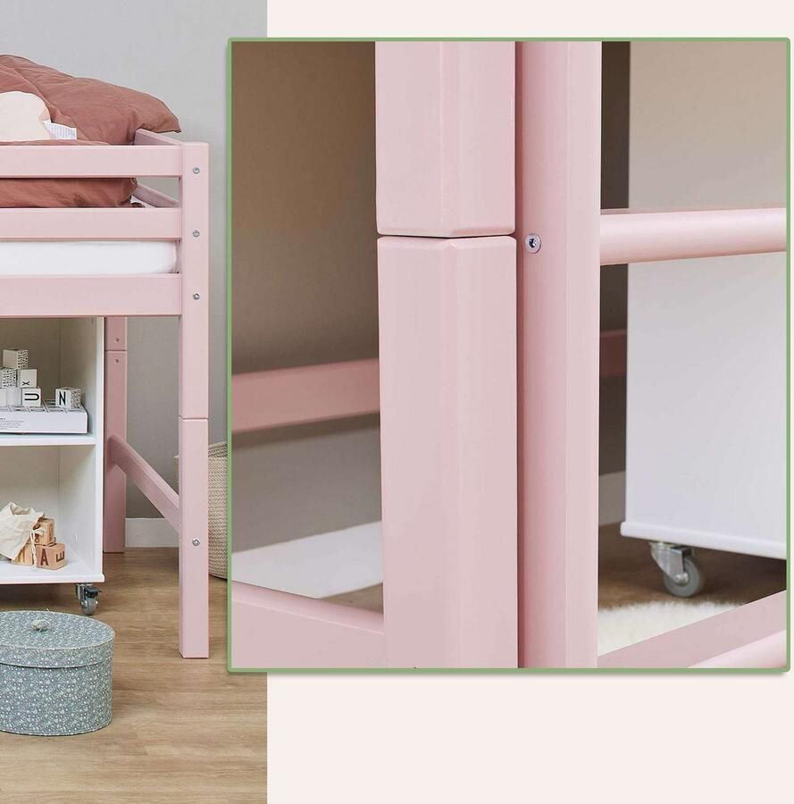 Hoppekids Hoogslaper ECO Dream MY COLOR 90x200 om te bouwen tot een eenpersoonsbed 4 kleuren (set) - Foto 4