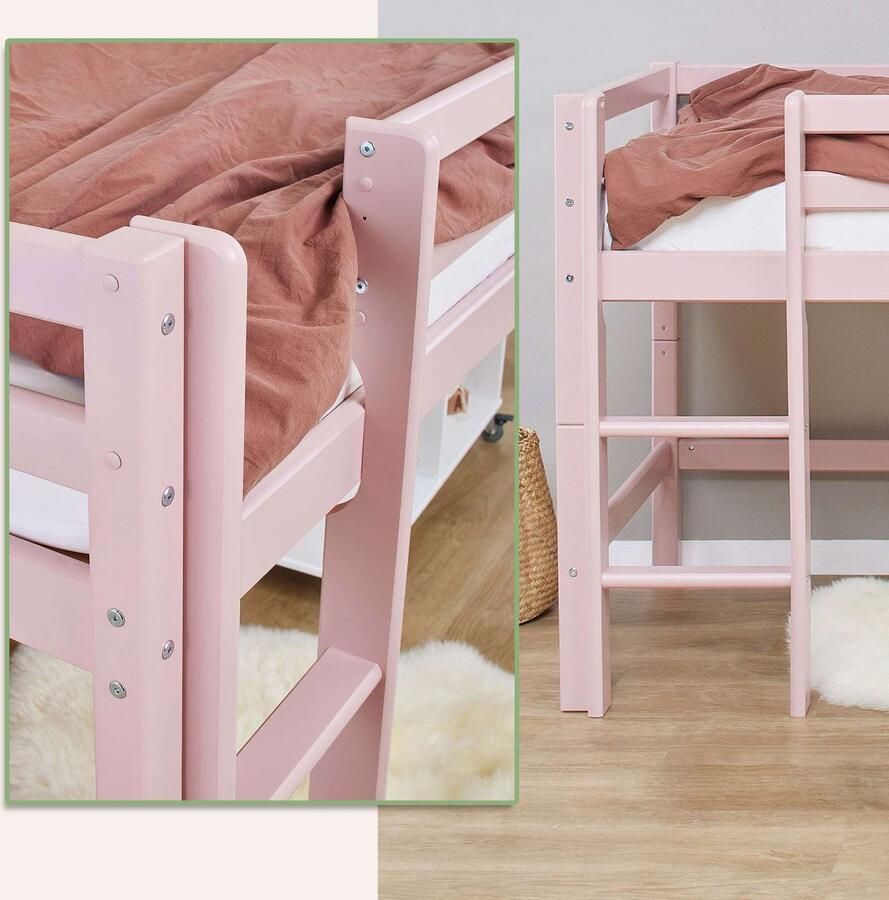 Hoppekids Hoogslaper ECO Dream MY COLOR 90x200 om te bouwen tot een eenpersoonsbed 4 kleuren (set) - Foto 5