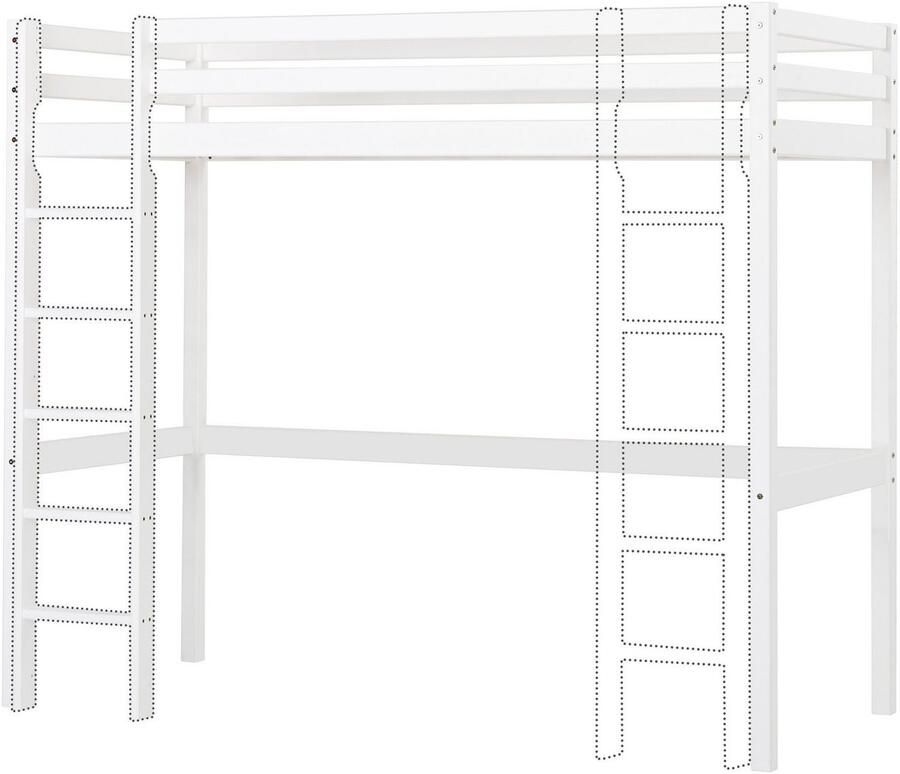 Hoppekids Hoogslaper Hochbett 90x200cm met bureau om te bouwen tot een eenpersoonsbed FSC gecertificeerd massief hout hoogslaper zonder bureau bruikbaar - Foto 7