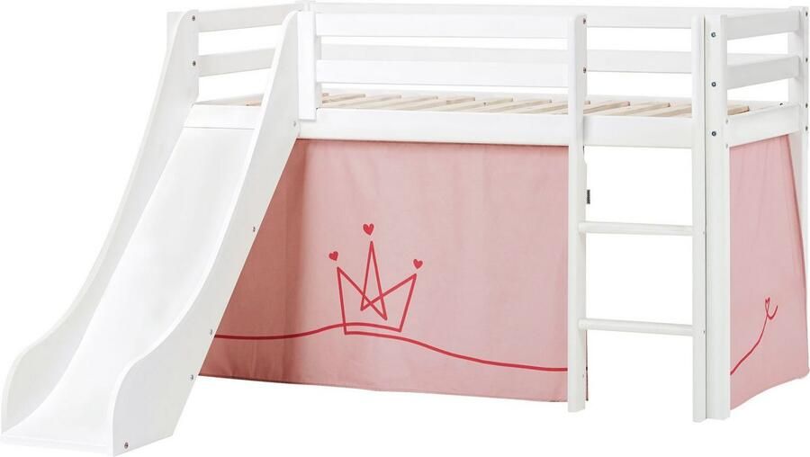 Hoppekids Hoogslaper "Princess" Glijbaan & gordijn roze en veel keus - Foto 6