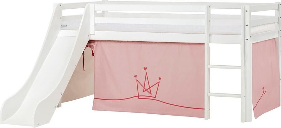 Hoppekids Hoogslaper "Princess" Glijbaan & gordijn roze en veel keus - Foto 7