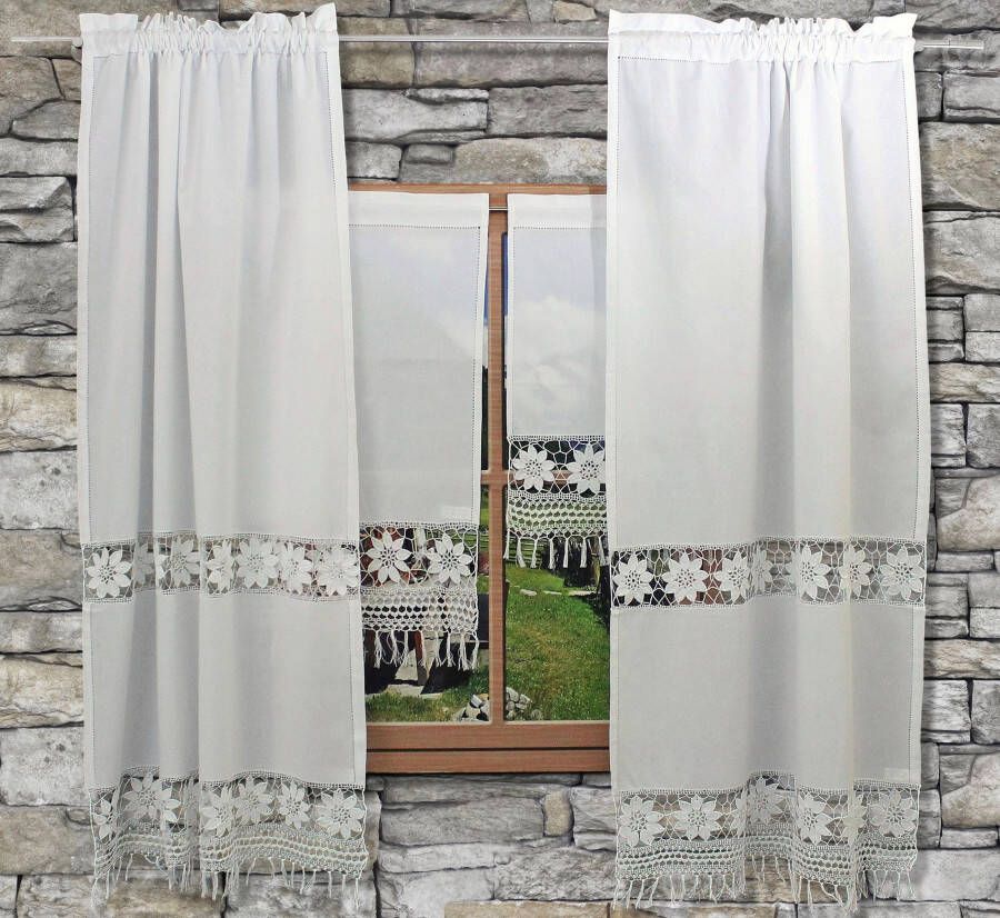 Hossner Gordijn Zugspitze Gehaakte kant echt handwerk (1 stuk) - Foto 5