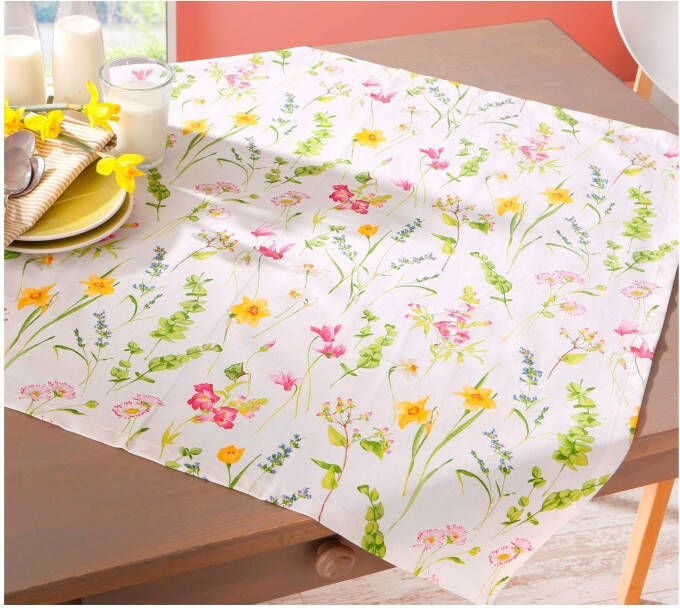 HOSSNER HOMECOLLECTION Tafelloper 31366 lentebloemen (1 stuk)