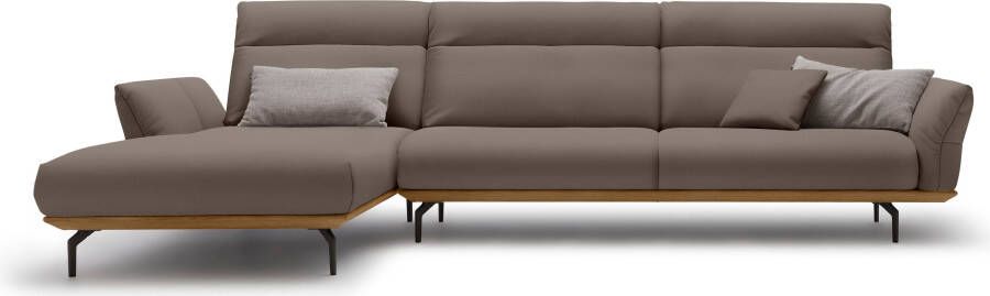 OTTO Creation BY ROLF BENZ Hoekbank Hs.460 Sokkel in walnotenhout onderstel in umbra grijs breedte 338 cm - Foto 11