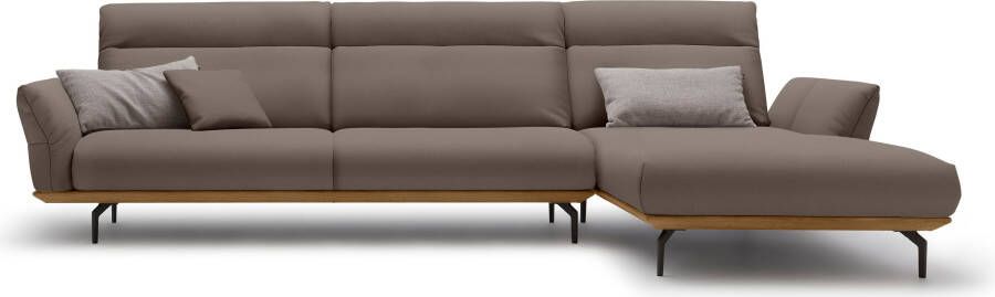 OTTO Creation BY ROLF BENZ Hoekbank Hs.460 Sokkel in walnotenhout onderstel in umbra grijs breedte 338 cm - Foto 13