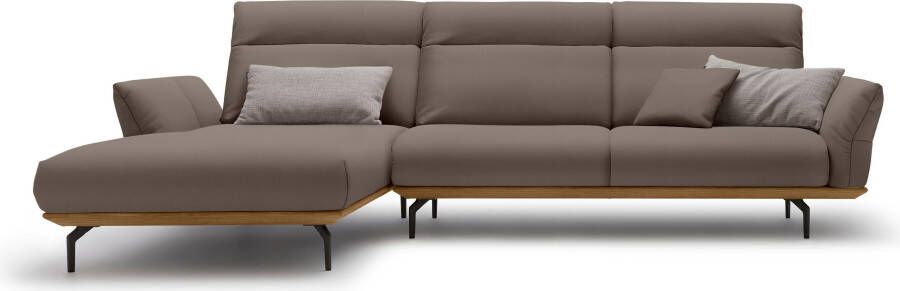 OTTO Creation BY ROLF BENZ Hoekbank Hs.460 Sokkel in walnotenhout onderstel in umbra grijs breedte 318 cm - Foto 10