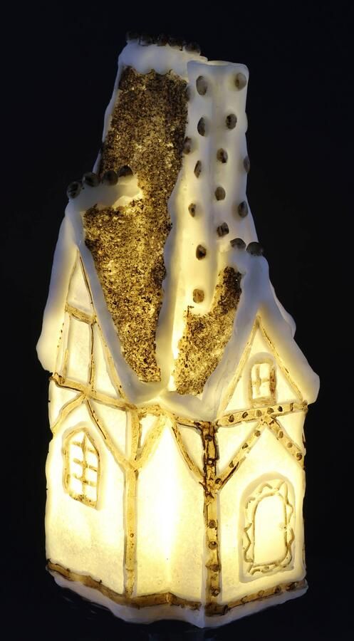 I.GE.A. Decoratief figuur Huis Kerstdecoratie van polyresin hoogte ca. 24 cm (1 stuk) - Foto 5