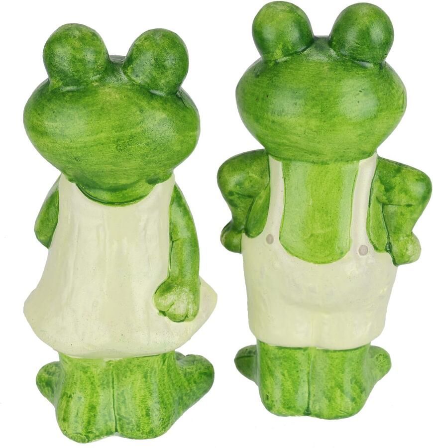 I.GE.A. Decoratief figuur kikker Decoratiefiguur tuindecoratie dierfiguur tuindecoratie standbeeld tuinfiguur (2 stuks)