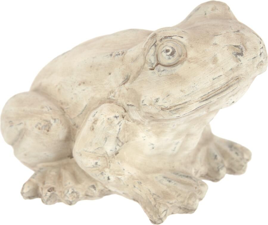 I.GE.A. Decoratief figuur Kikker van keramiek Antiek-uitziende tuin decoratie dierfiguur decoratie standbeeld tuinfiguur kikker (1 stuk) - Foto 3