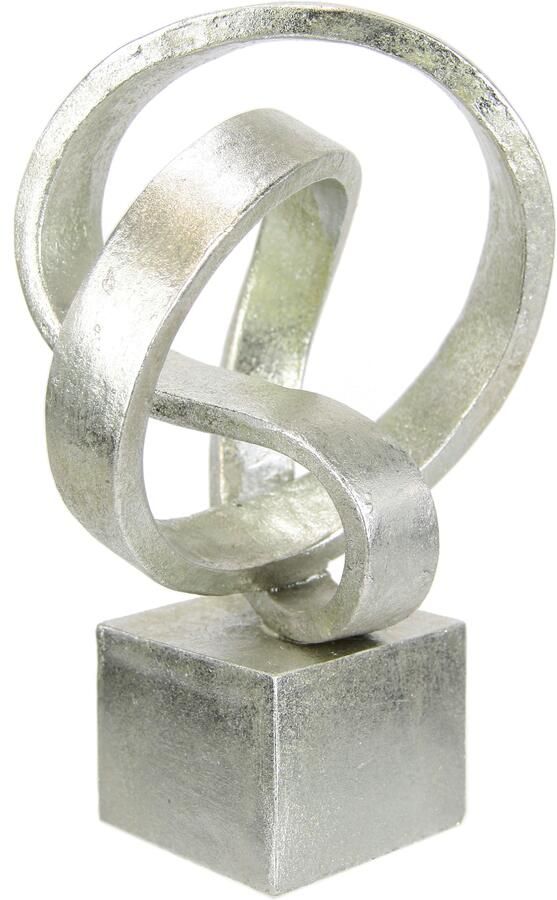 I.GE.A. Decoratief figuur Moderne decoratie sculptuur Ornamenten standbeeld decoratie figuren cadeau-idee zilverkleur (1 stuk)