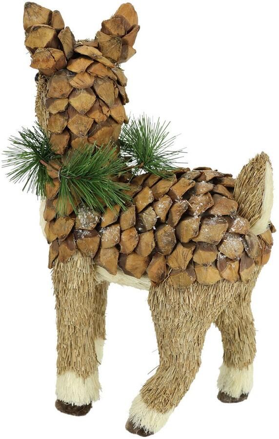 I.GE.A. Decoratief figuur Ree van raffia Decoratie cadeau decoratief decoratieobject ornament dierfiguur decoratiedier (1 stuk) - Foto 2