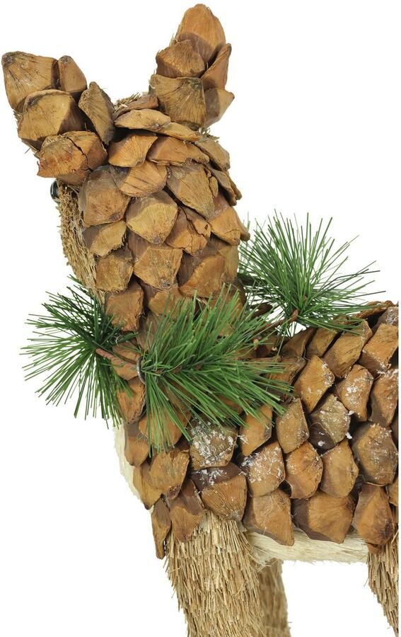 I.GE.A. Decoratief figuur Ree van raffia Decoratie cadeau decoratief decoratieobject ornament dierfiguur decoratiedier (1 stuk) - Foto 3