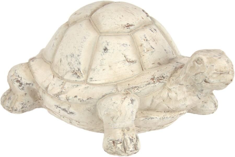 I.GE.A. Decoratief figuur Schildpad van keramiek Tuin decoratie figuur antiek-look gepantserd dier tuin decoratie dierfiguur standbeeld (1 stuk)