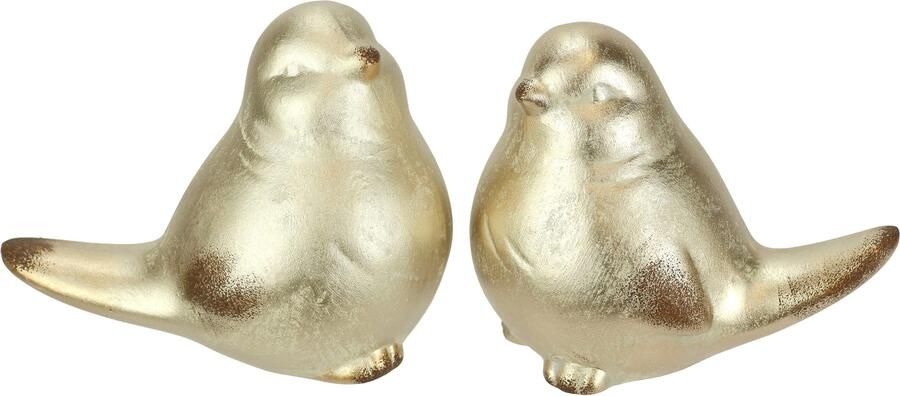 I.GE.A. Decoratief figuur Vogel van keramiek set van 2 ornament standbeeld dierfiguur sculptuur decor vogel vogelfiguur (2 stuks) - Foto 5