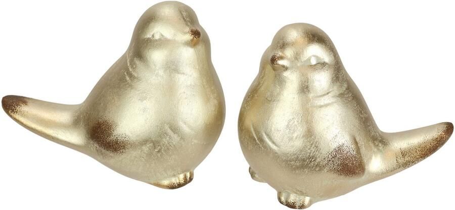 I.GE.A. Decoratief figuur Vogel van keramiek set van 2 ornament standbeeld dierfiguur sculptuur decor vogel vogelfiguur (2 stuks) - Foto 4