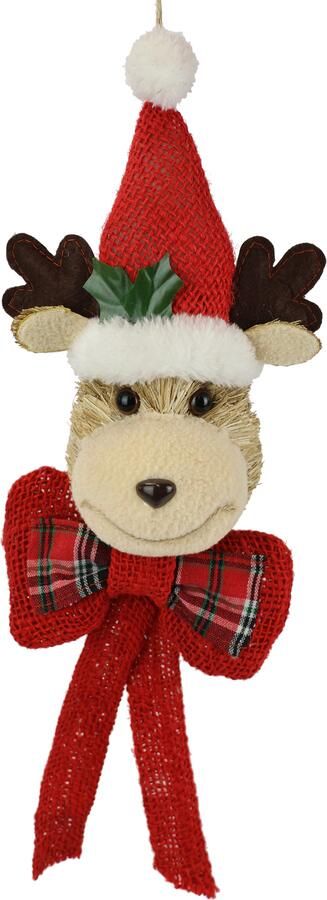 I.GE.A. Decoratieve hanger Elk om op te hangen Hert met strik kerst adventdecoratie decoratief figuur (1 stuk) - Foto 3