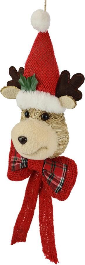 I.GE.A. Decoratieve hanger Elk om op te hangen Hert met strik kerst adventdecoratie decoratief figuur (1 stuk) - Foto 2