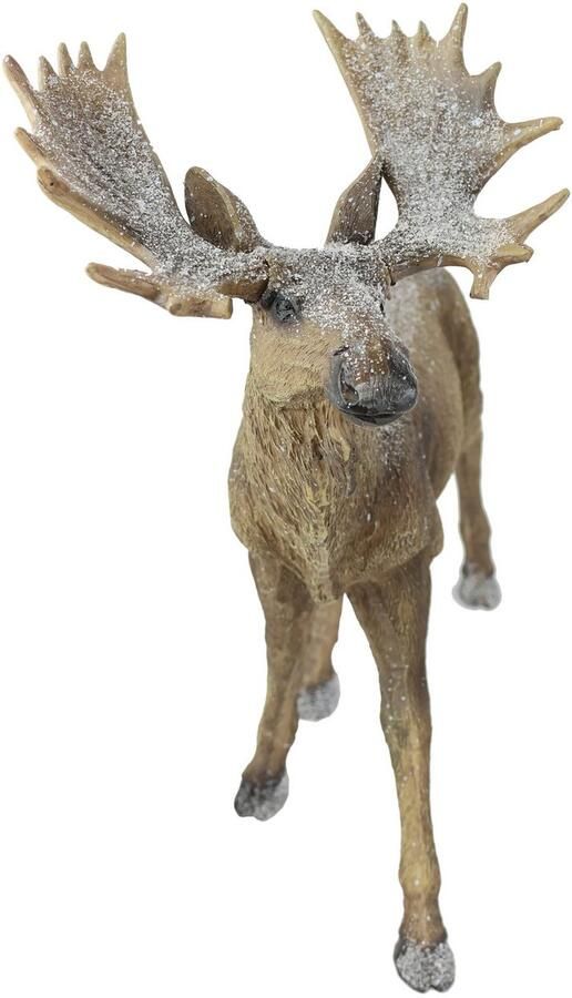 I.GE.A. Dierfiguur Elk figuur besneeuwd Hert decoratieve figuren sculptuur kerstfiguur kerstdecoratie bosdier (1 stuk) - Foto 5