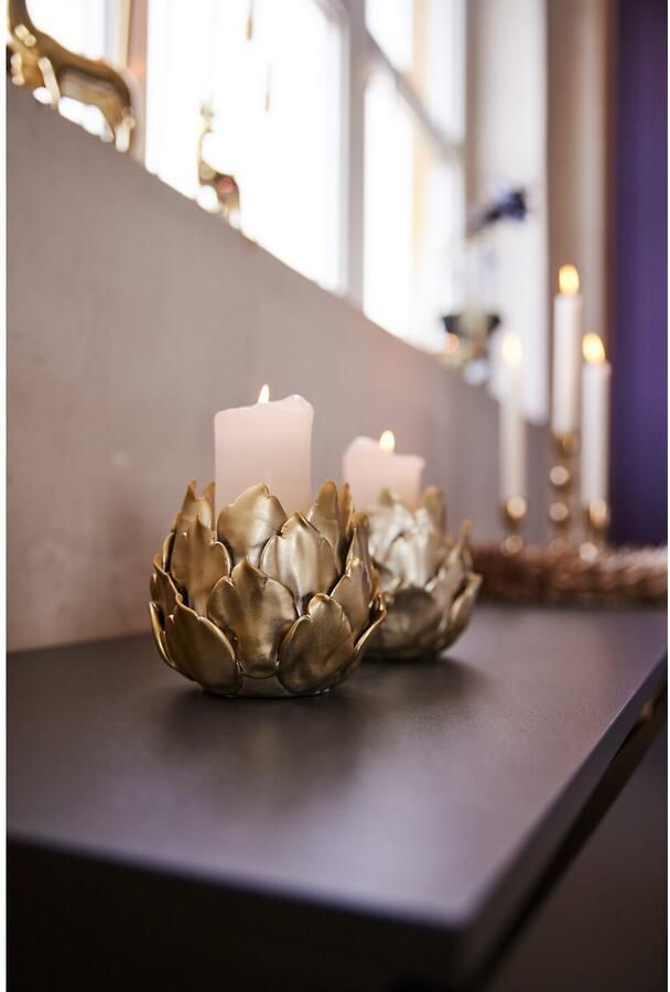 I.GE.A. Kandelaar Artisjok stompkaarsenhouder van keramiek hoogte ca. 11 cm (1 stuk) - Foto 3