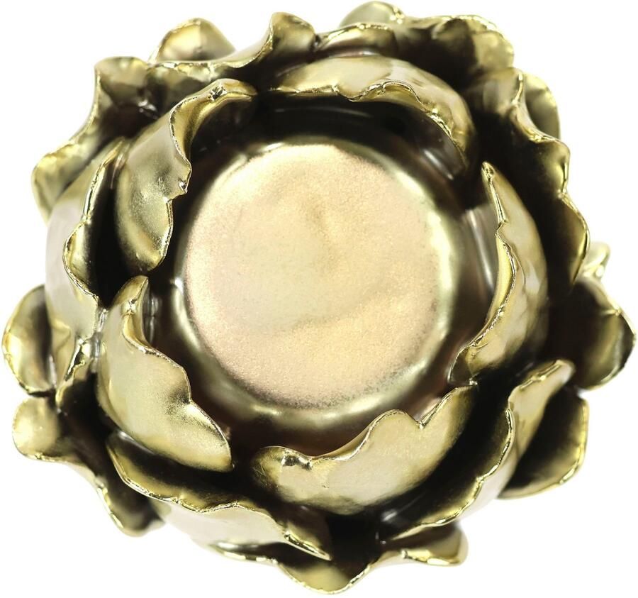 I.GE.A. Kandelaar Artisjok theelichthouder van keramiek hoogte ca. 9 cm geschikt voor een stompkaars of theelichtkaars met ø 4 cm (1 stuk) - Foto 3