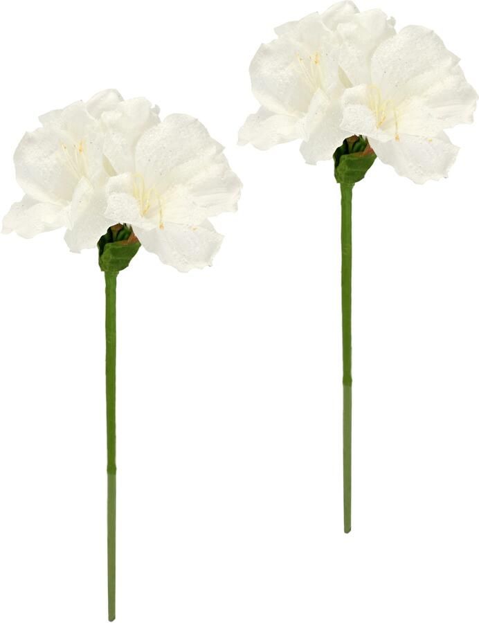 I.GE.A. Kunstbloem Amaryllis 2-delige set 60cm bloemen tak decorat tak kerstdecoratie kerstbloem decor (2 stuks) - Foto 2