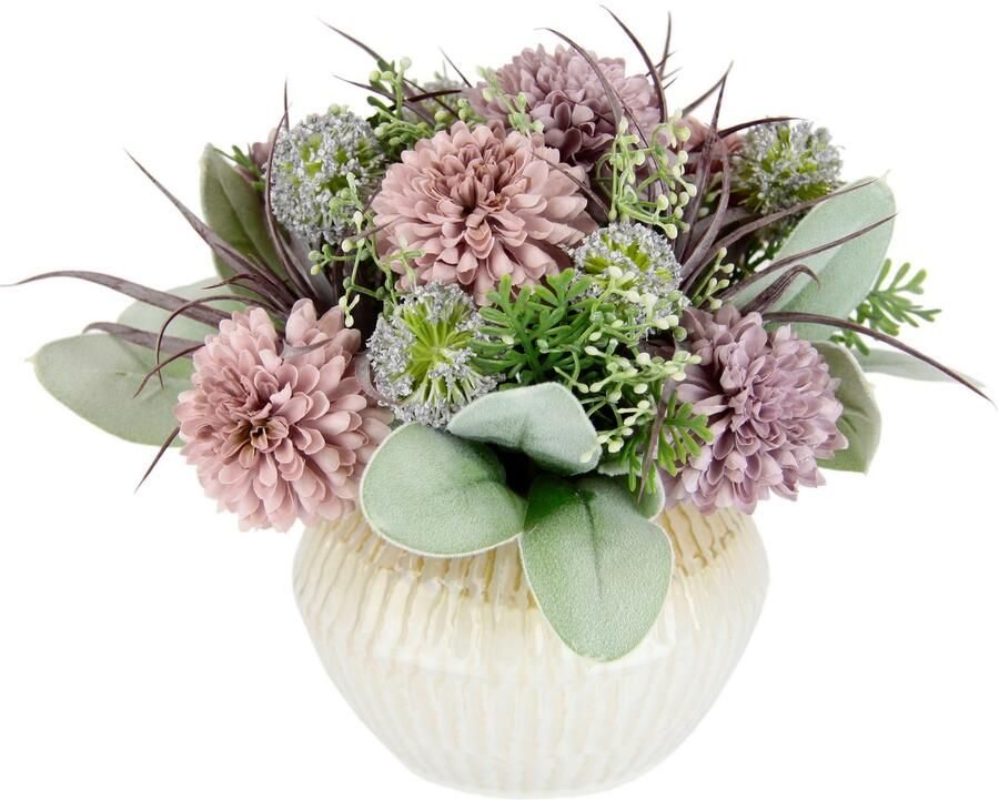 I.GE.A. Kunstbloem Arrangement van dahlia s en allium (1 stuk)