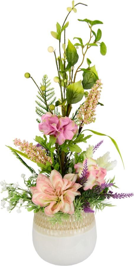 I.GE.A. Kunstbloem Arrangement van hortensia s en dahlia s (1 stuk)