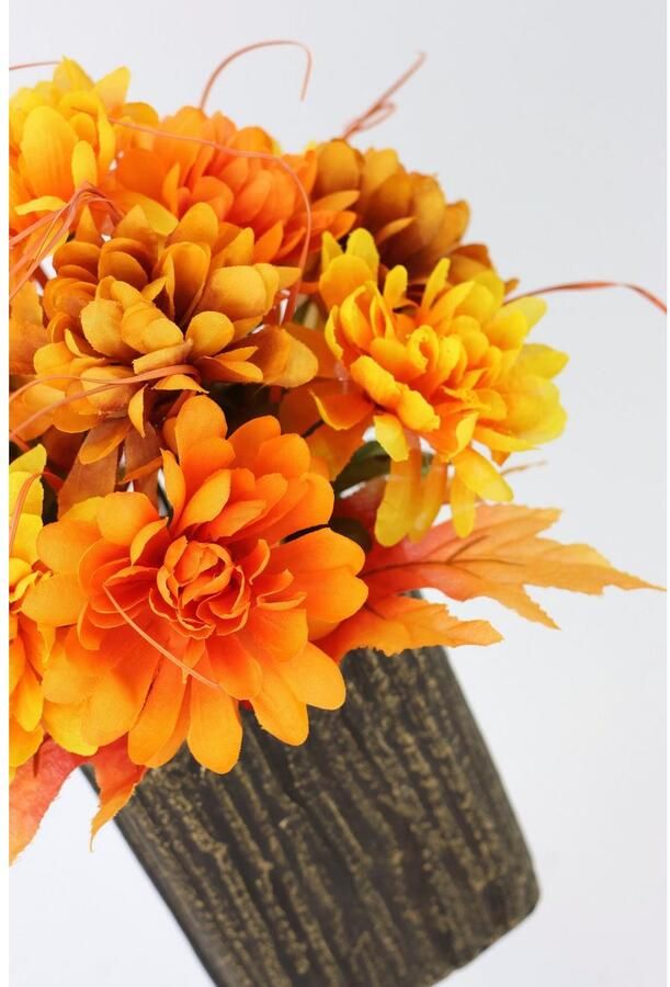 I.GE.A. Kunstbloem Chrysanten in pot Herfstdecoratie herfstbloemen kunstplant (1 stuk) - Foto 2