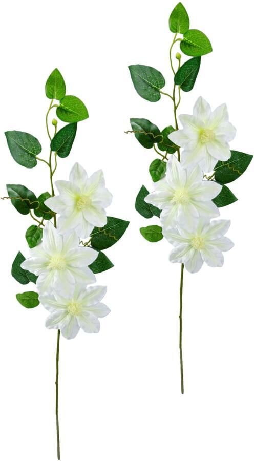I.GE.A. Kunstbloem Clematisrank waldebe Tak enkele bloem stelen bloem 2-delige set (2 stuks) - Foto 3
