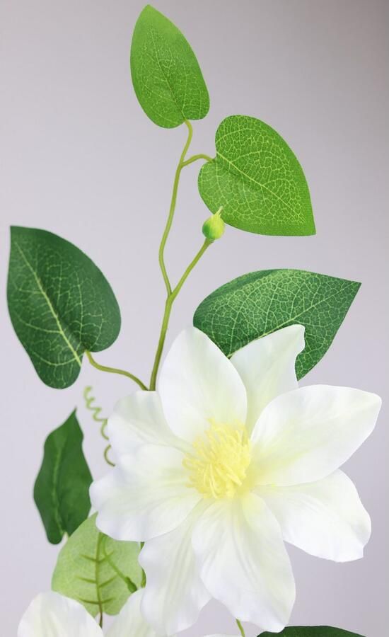 I.GE.A. Kunstbloem Clematisrank waldebe Tak enkele bloem stelen bloem 2-delige set (2 stuks) - Foto 2