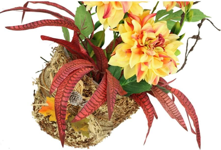 I.GE.A. Kunstbloem Dahlia-arrangement in plantenschaal arrangement van kunstbloemen (1 stuk) - Foto 2