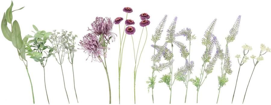 I.GE.A. Kunstbloem nboeket protea zinnia lavendel Boeket bloemen bloemstukken decoratieve bloem grafdecoratie (1 stuk) - Foto 8