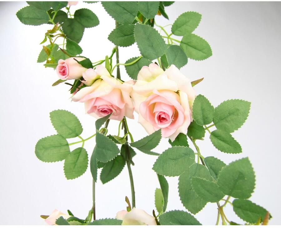 I.GE.A. Kunstbloem Rozenrank Kunstmatige rozen guirlande kunstbloemen hangend bruiloft kerst - Foto 2