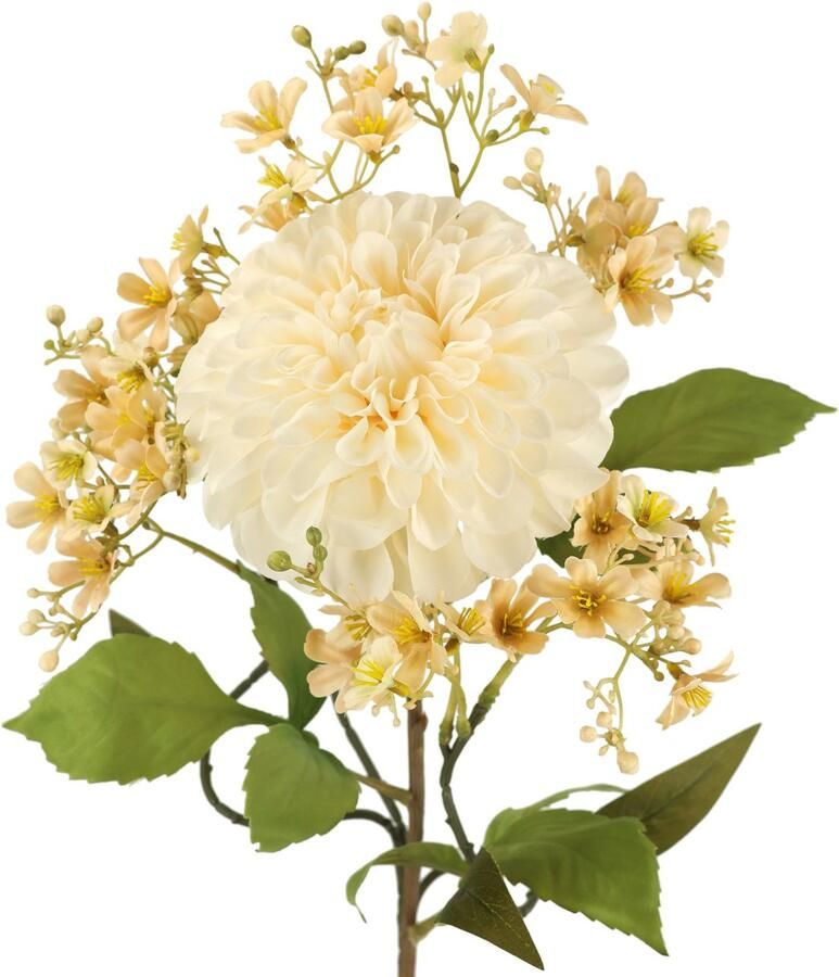 I.GE.A. Kunstbloem Stelenbloemen assortiment dahlia bloes tak zijdenbloem enkele bloem herfst kunstbloemen decoratieve bloemen (2 stuks)