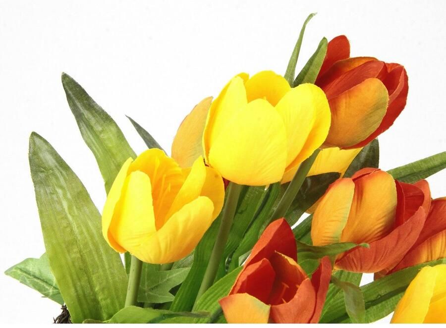 I.GE.A. Kunstbloem Tulp In het wilgennest bloem papegaaientulp bloei paasdecoratie