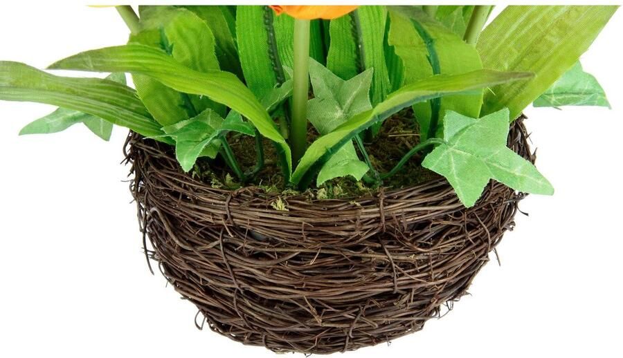 I.GE.A. Kunstbloem Tulp In het wilgennest bloem papegaaientulp bloei paasdecoratie - Foto 2