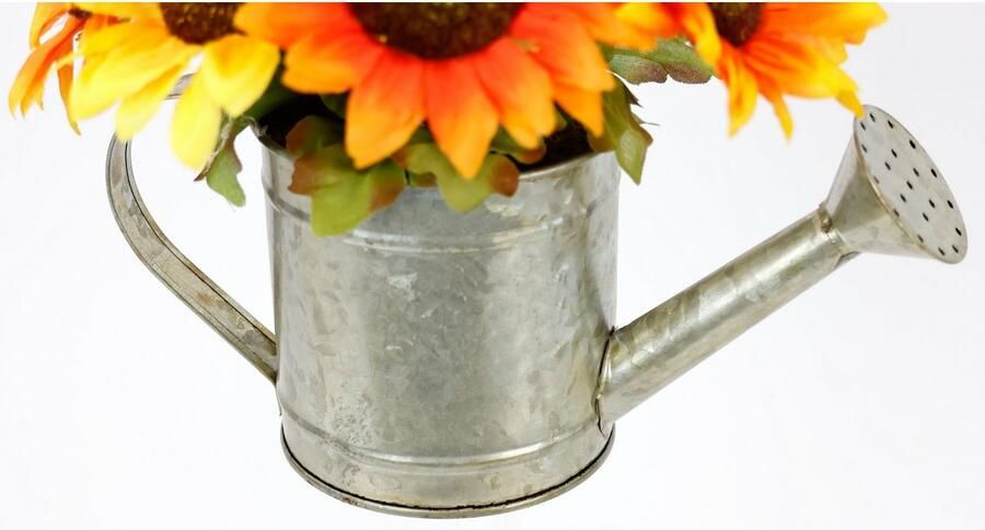 I.GE.A. Kunstbloem Zonnebloemen in gieter Herfstdecoratie herfstbloemen (1 stuk) - Foto 3