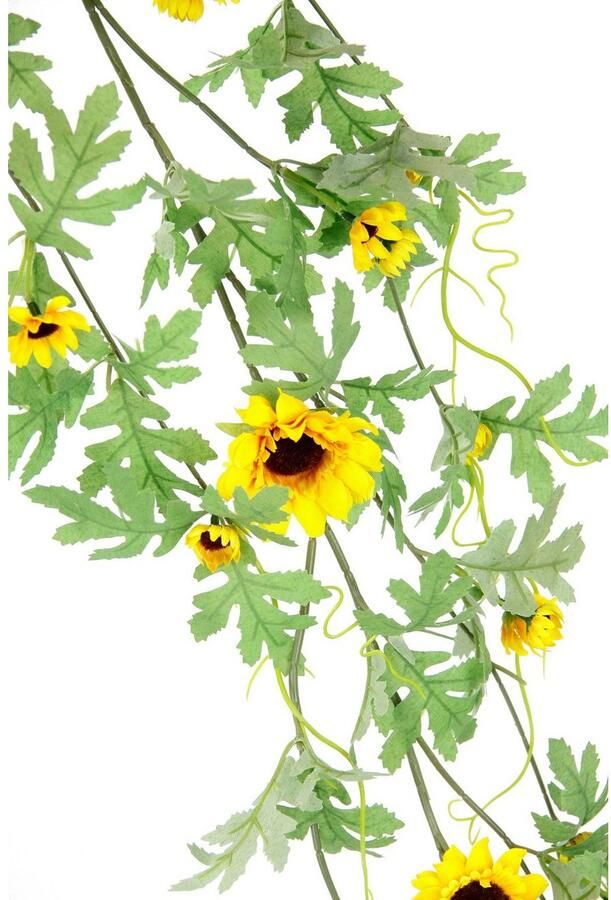 I.GE.A. Kunstbloem Zonnebloemrank Kunstmatige zonnebloemen guirlande wijnstokken bruiloft landhuis bloemenketting