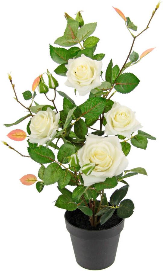 I.GE.A. Kunstboom Rozenstruik in pot Kunstrozen kunstplanten rozenstruik decoratie huwelijksfeest (1 stuk) - Foto 1