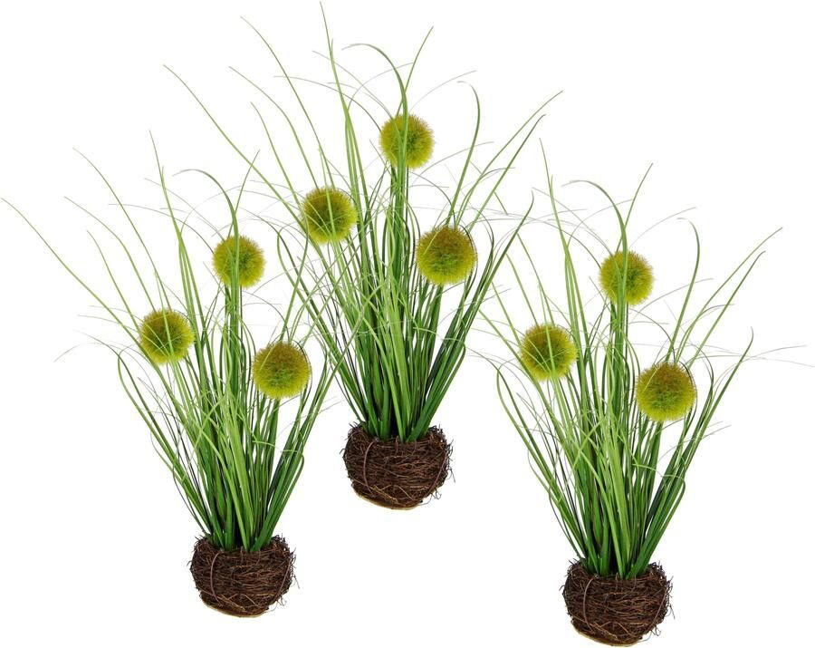 I.GE.A. Kunstgras 'Knoopgras' In het takkennest 3-delige set (3 stuks) - Foto 5