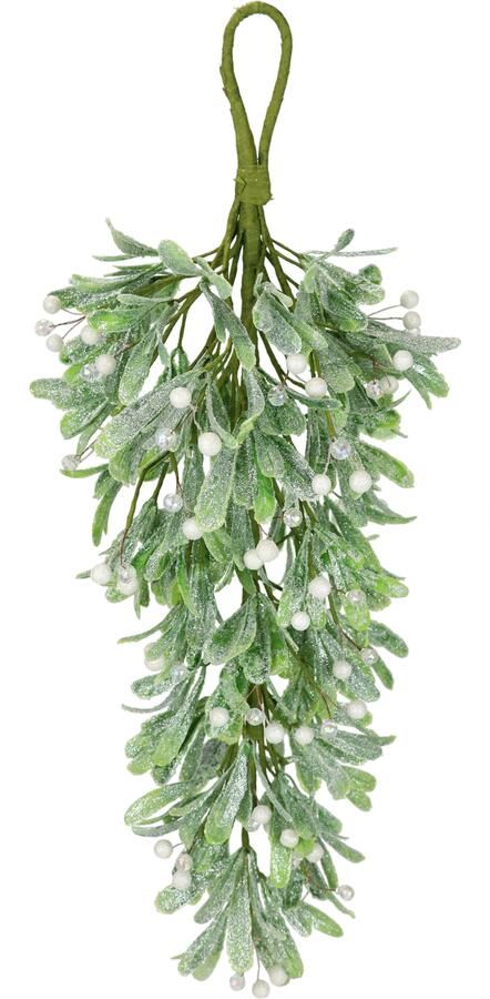 I.GE.A. Kunstguirlande Maretak hanger Met bessen versierde kerstdecoratie deurdecoratie kerstslinger (1 stuk) - Foto 3